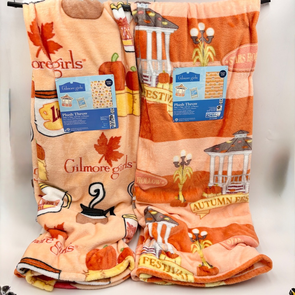 Gilmore Girls Plush Throw Blanket Set Stars Hollow Autumn Festival Lukes 2 Pack